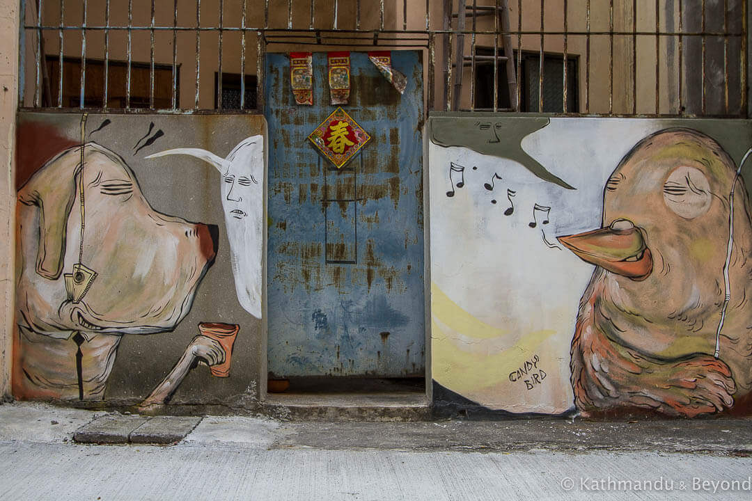 糖果鸟在灵雅区街头艺术在高雄，台湾