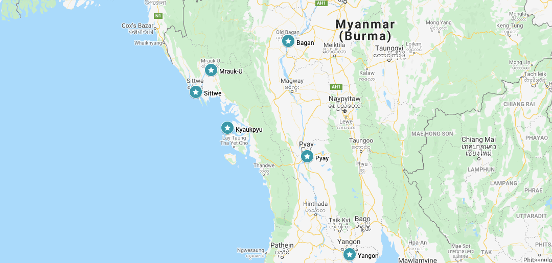 回顾一下缅甸若开邦(Burma)地图