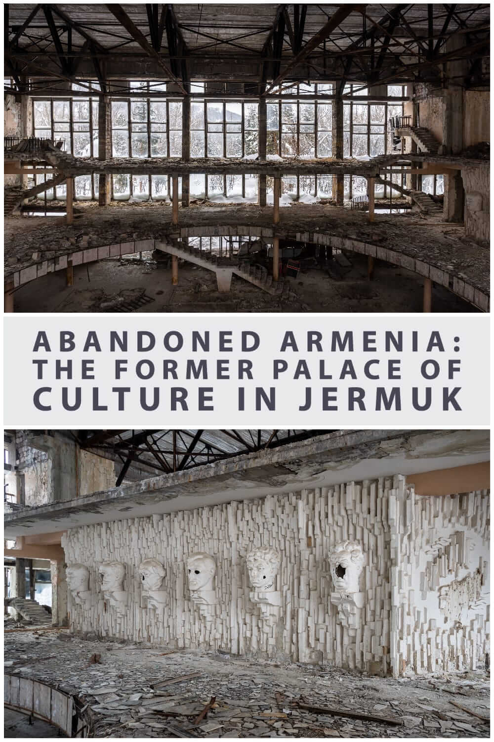 废弃的亚美尼亚- Jermuk的前文化宫殿